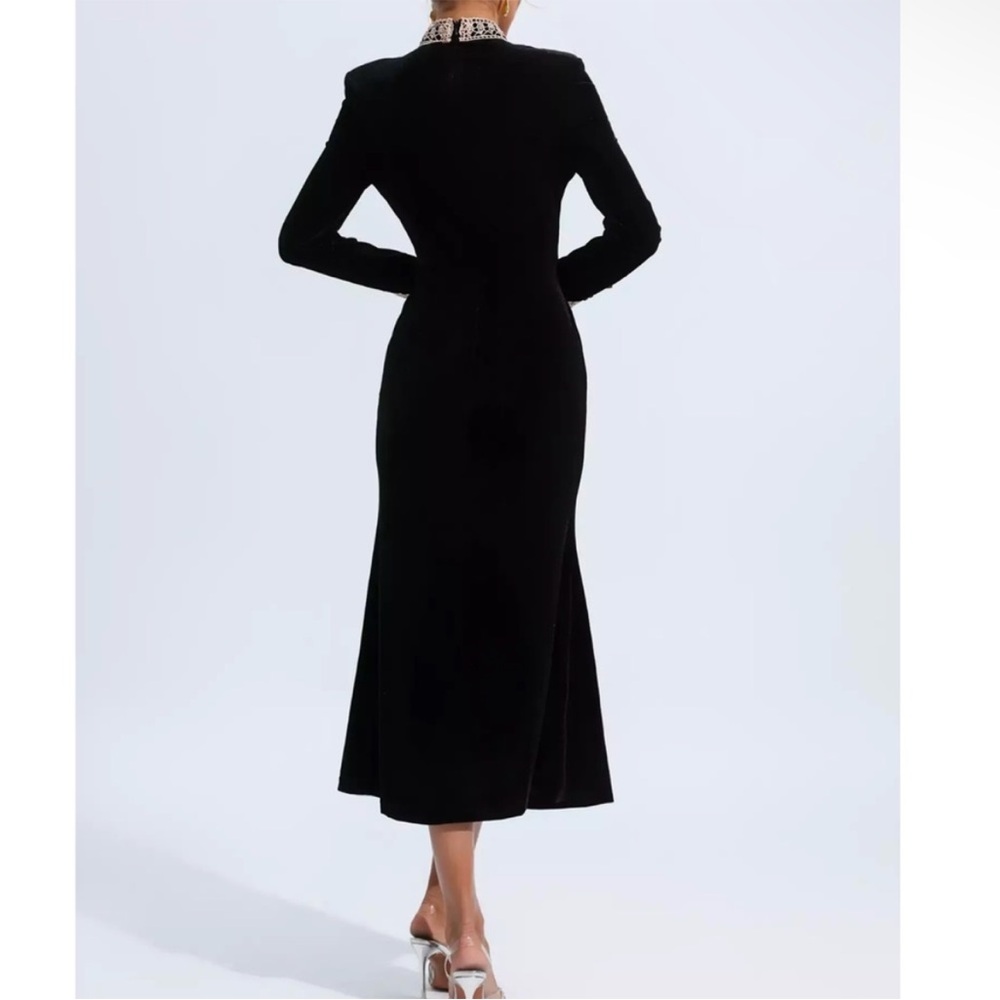 Elegant Black Long Sleeve Dress - Picture 2 of 3